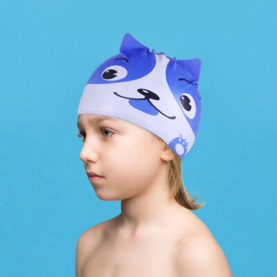 Cartoon Silicone Swimming Cap for Kids