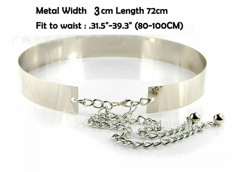 Silver Plate Women's High Waist Chain Belt