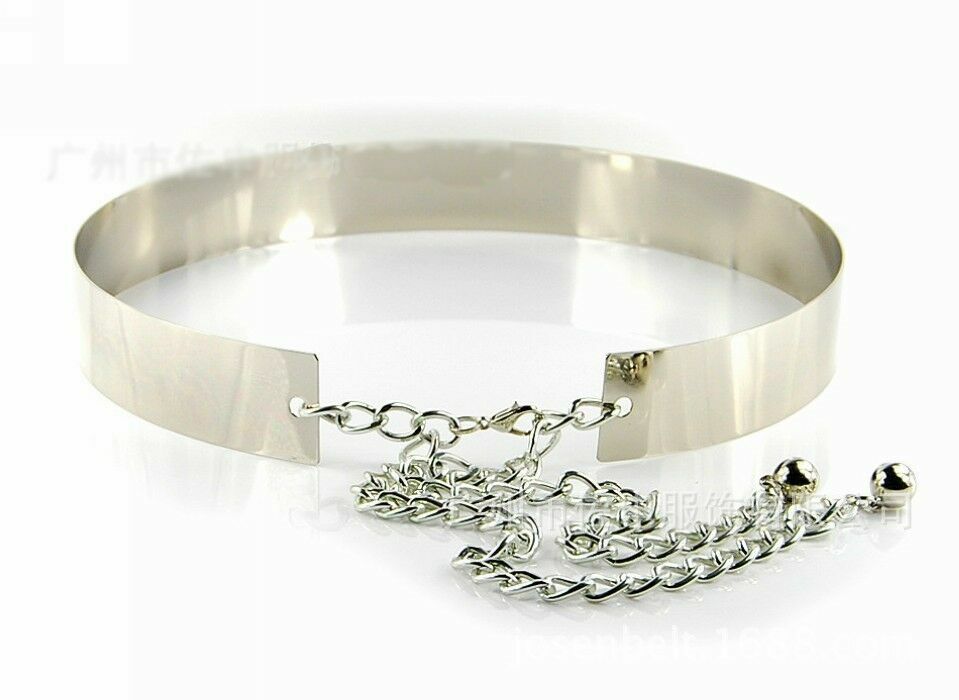 Silver Plate Women High Waist Chain Belt