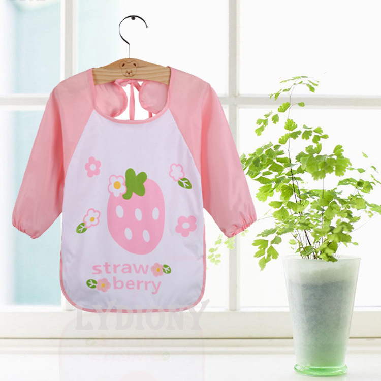 Strawberry Toddler Waterproof Long Sleeves Bib